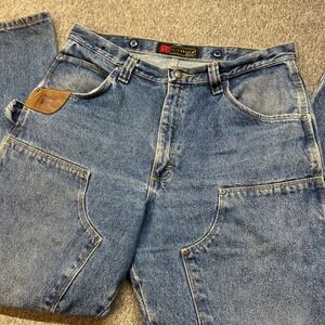 Riggs Workwear Wrangler DuraShield Denim Carpenter Jeans Blue 36x30 3W030AZ
